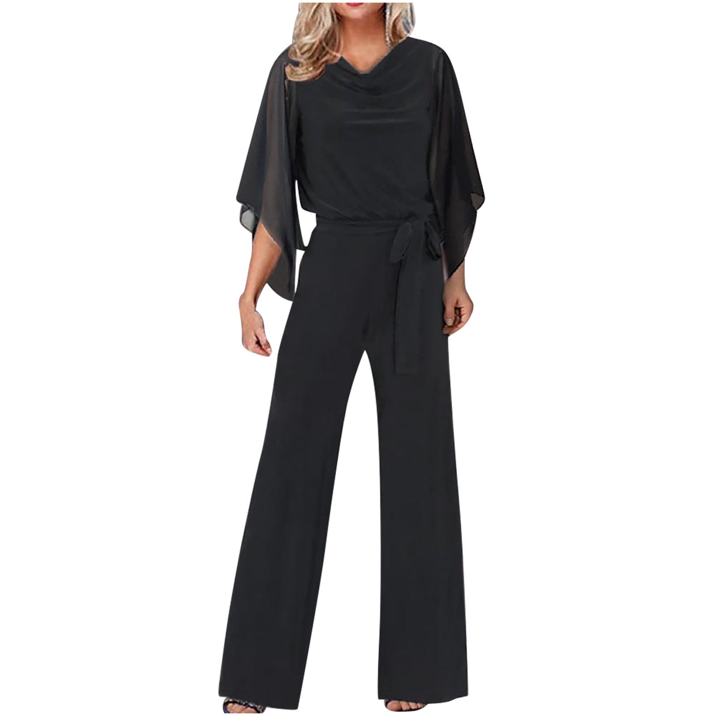 Women's Fashion Solid Color High Waist Lace Pants