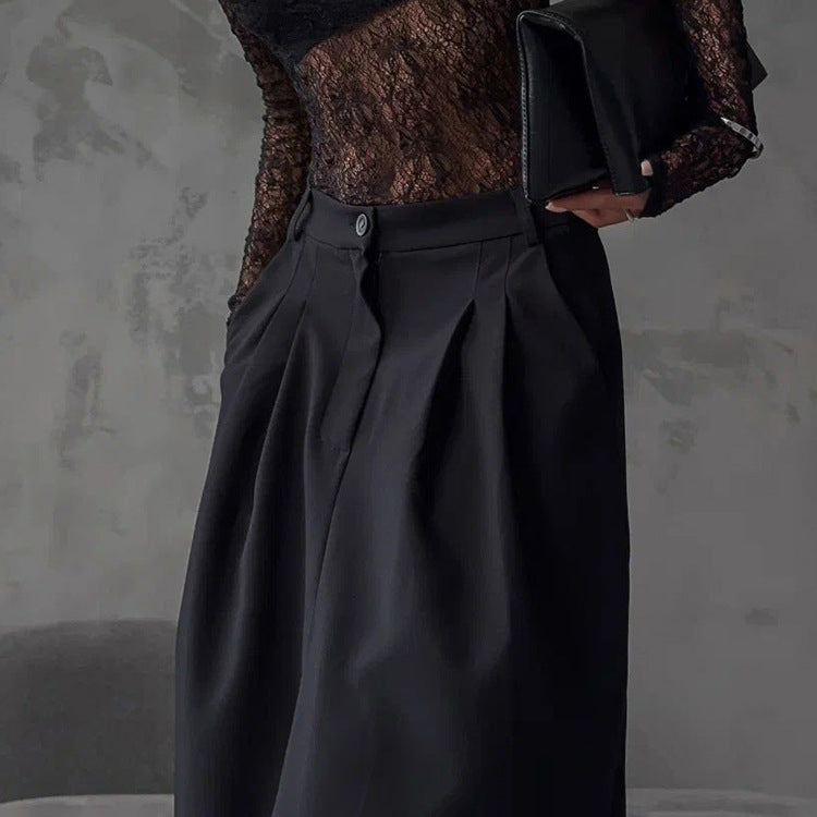 Women's Elegant High-grade Slit Black Long Fashionable Skirts