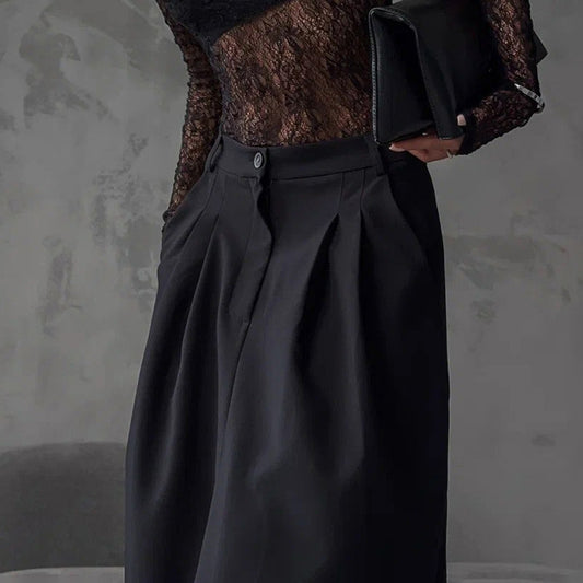 Women's Elegant High-grade Slit Black Long Fashionable Skirts
