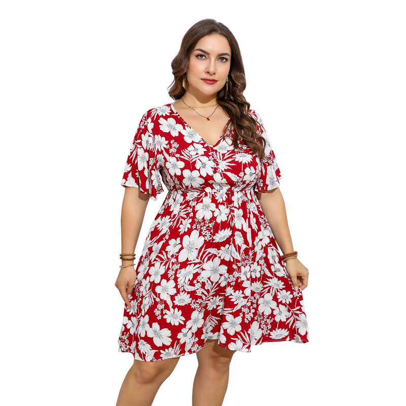 Durable Casual Loose Printed Sleeve Dress Dresses