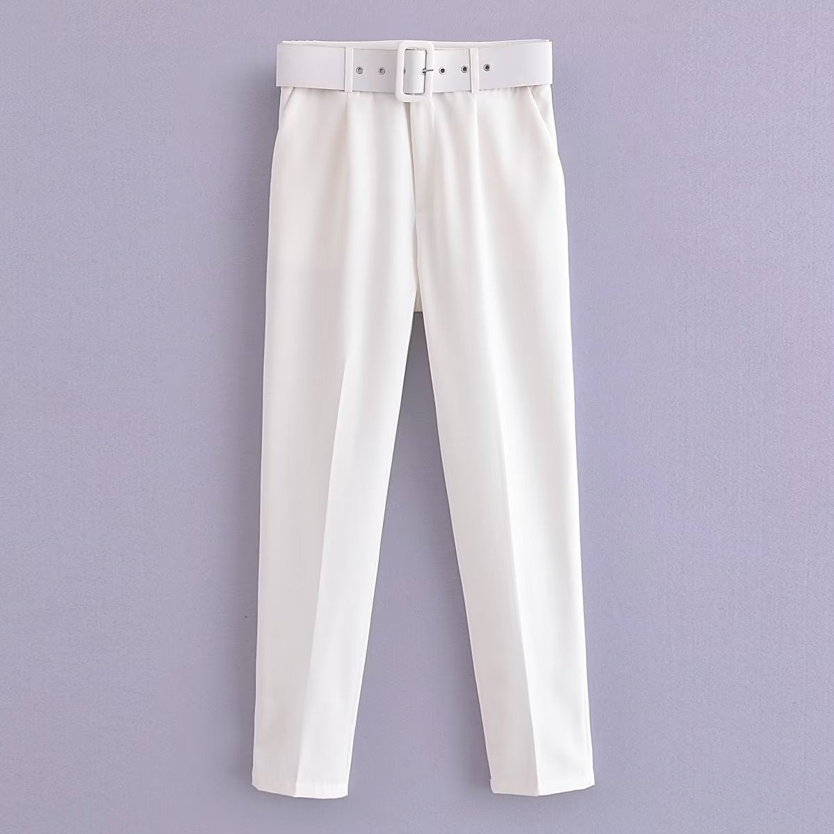 Women's Slim Fit Figure Flattering Belt Accessories Pants