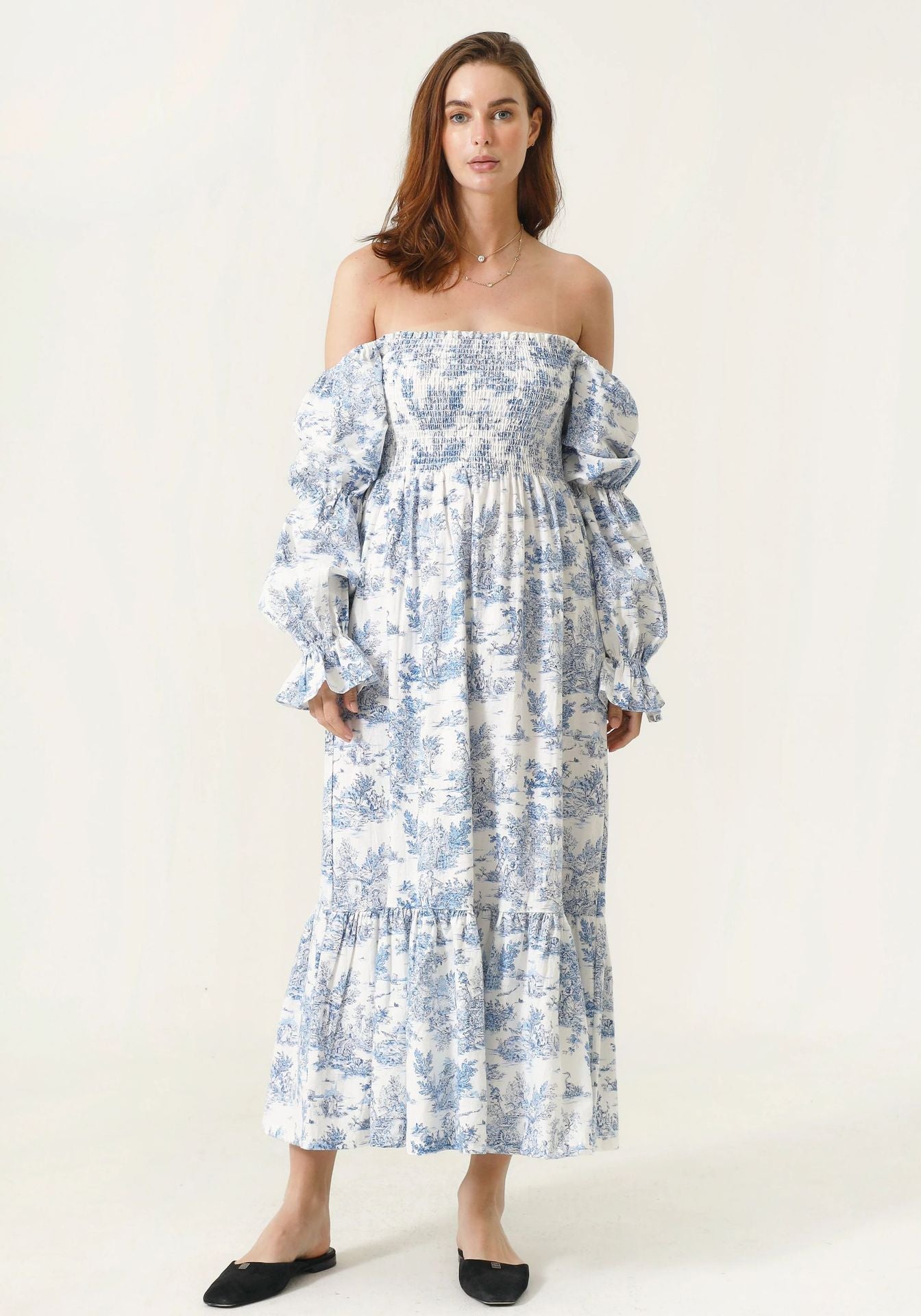 Women's Casual Bell Sleeve Chiffon Dress Spring Dresses