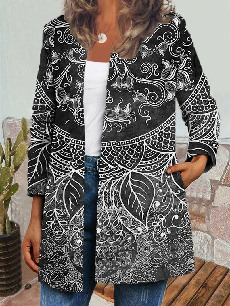 Women's Beautiful Retro Ethnic Print Clothes Cardigans
