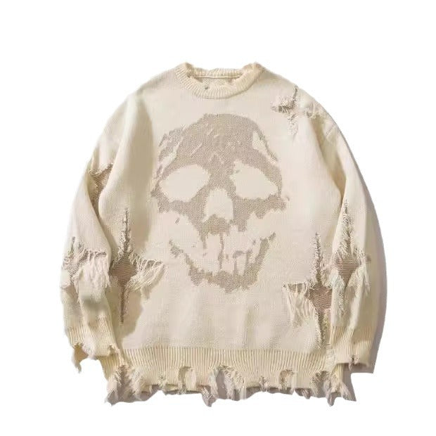 Women's & Men's & Hip Hop Dark Street Skull Jacquard Sweaters