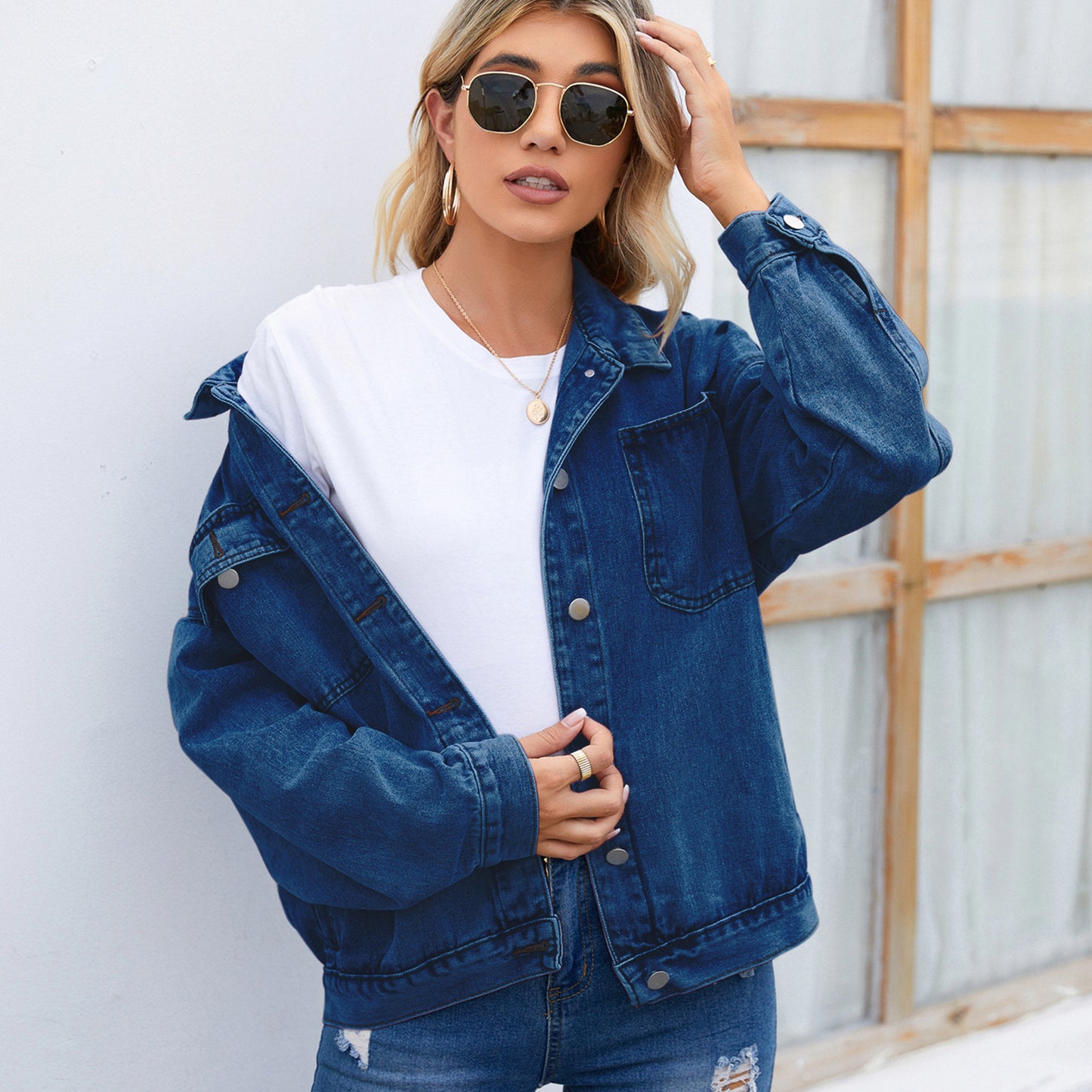 Women's Glamorous Retro Washed Denim Tide Jackets