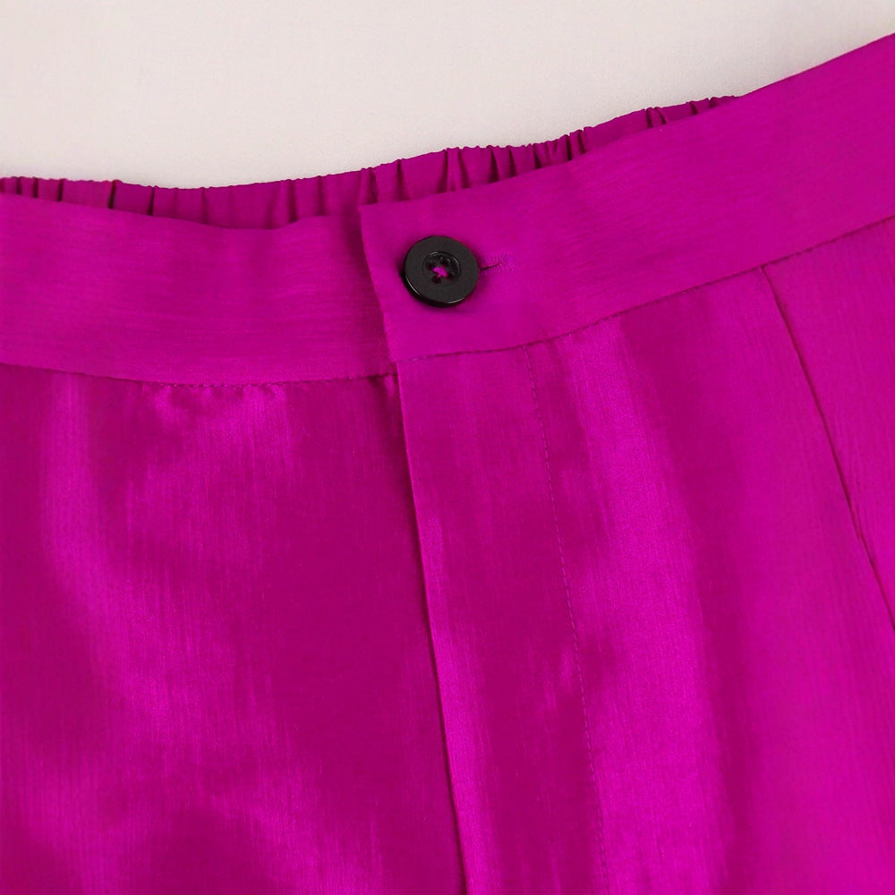 High Waist Loose Design Ruffled Bell-bottoms Pants