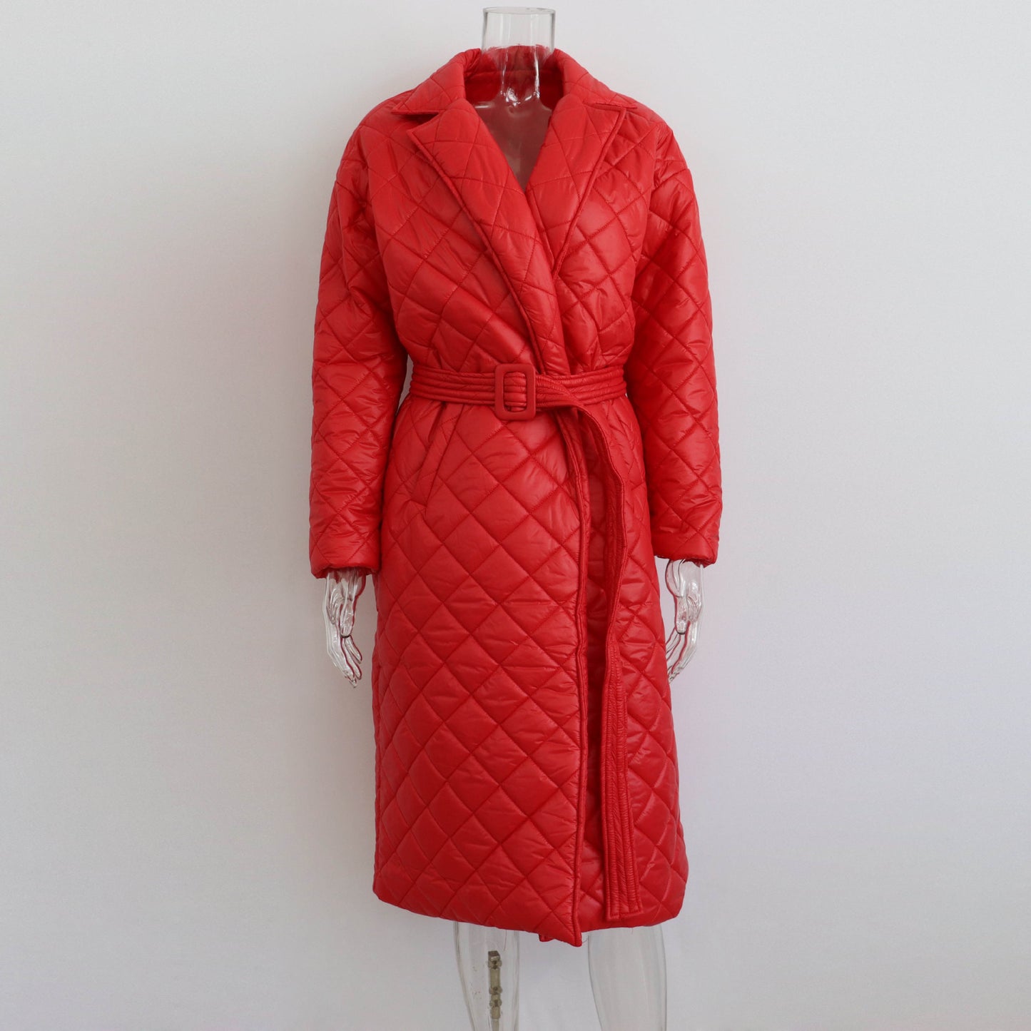 Women's Innovative Cotton Rhombus Fashion Large Coats
