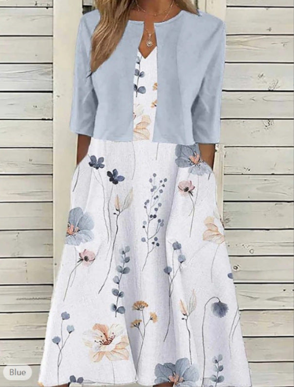 Women's Mature Elegant Long Two-piece Set Dress Dresses