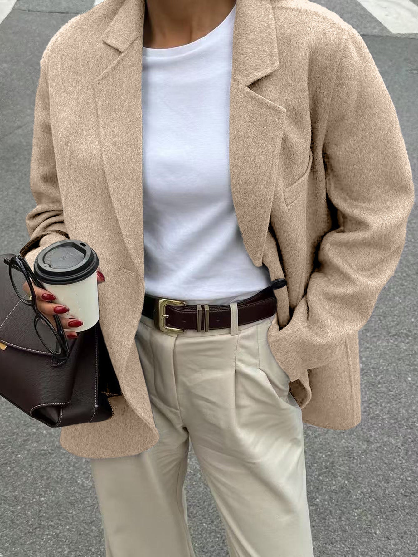 Women's New Slouchy Casual Solid Color Blazers