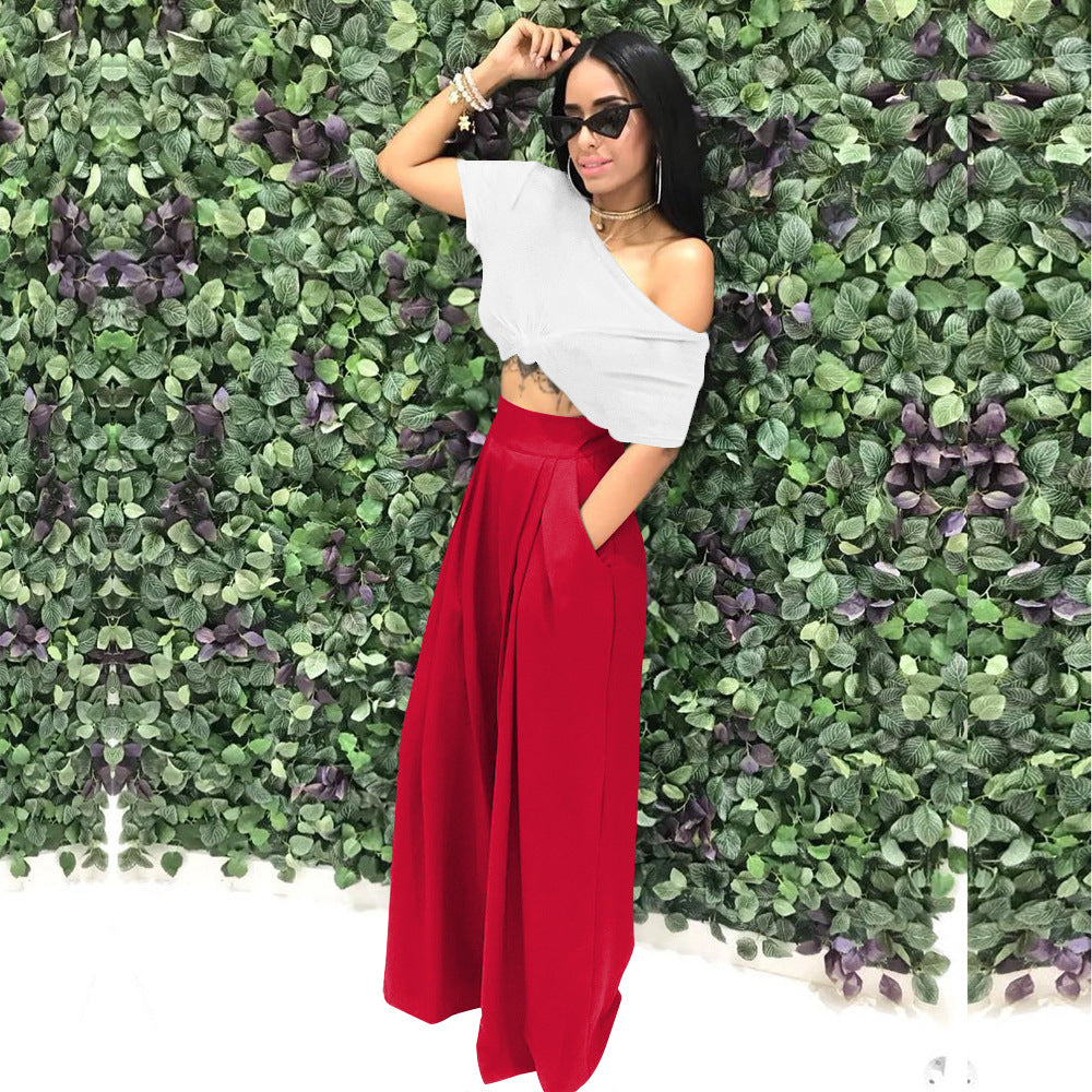 Fashion Personality Flared Wide Leg Casual Pants