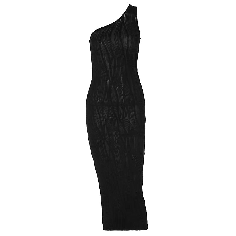 Women's Summer Fashion Solid Color Striped Slim Dresses