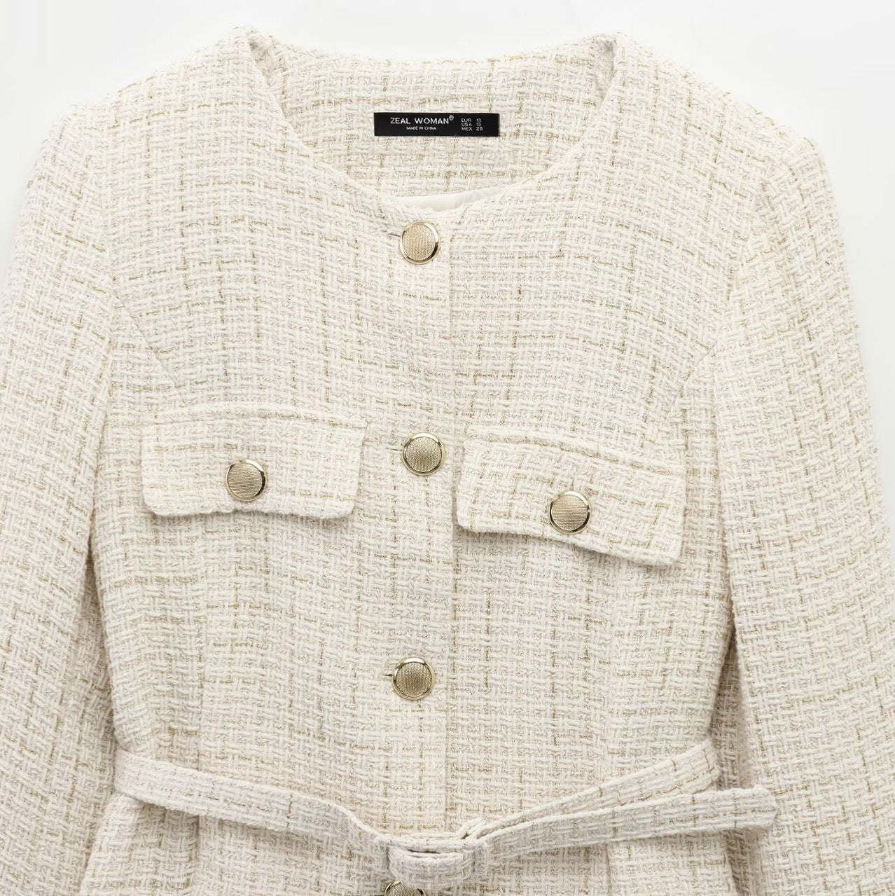 Women's Classic Style Belt Texture Casual Suits