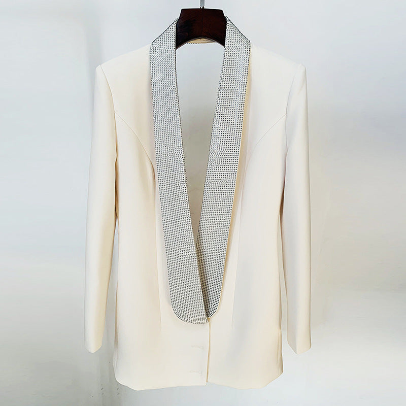 Personality Backless Hot Rhinestone Green Fruit Blazers