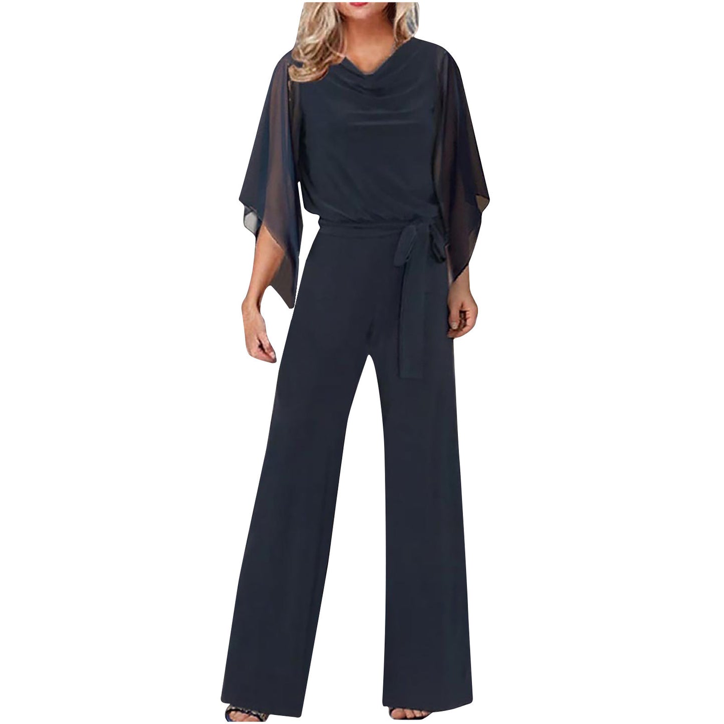Women's Fashion Solid Color High Waist Lace Pants