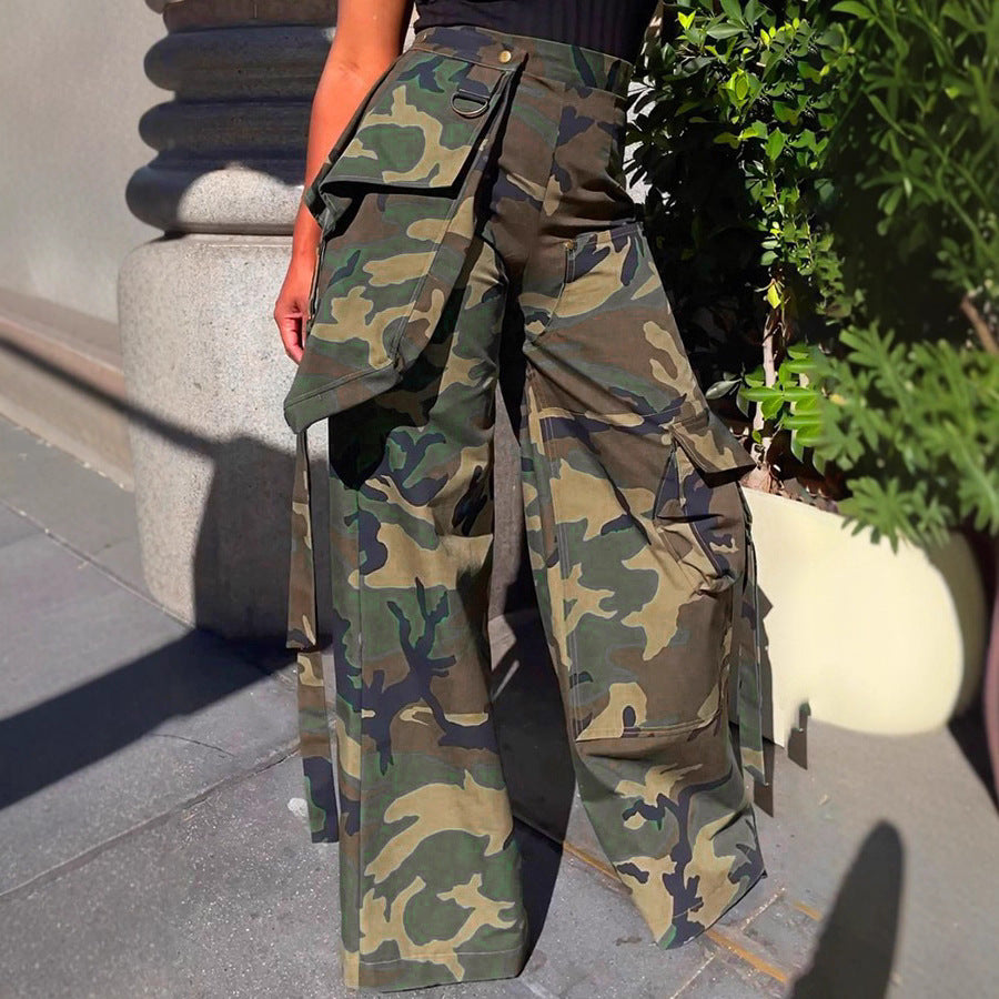 Women's Fashion Casual Camouflage Loose Trousers Style Pants