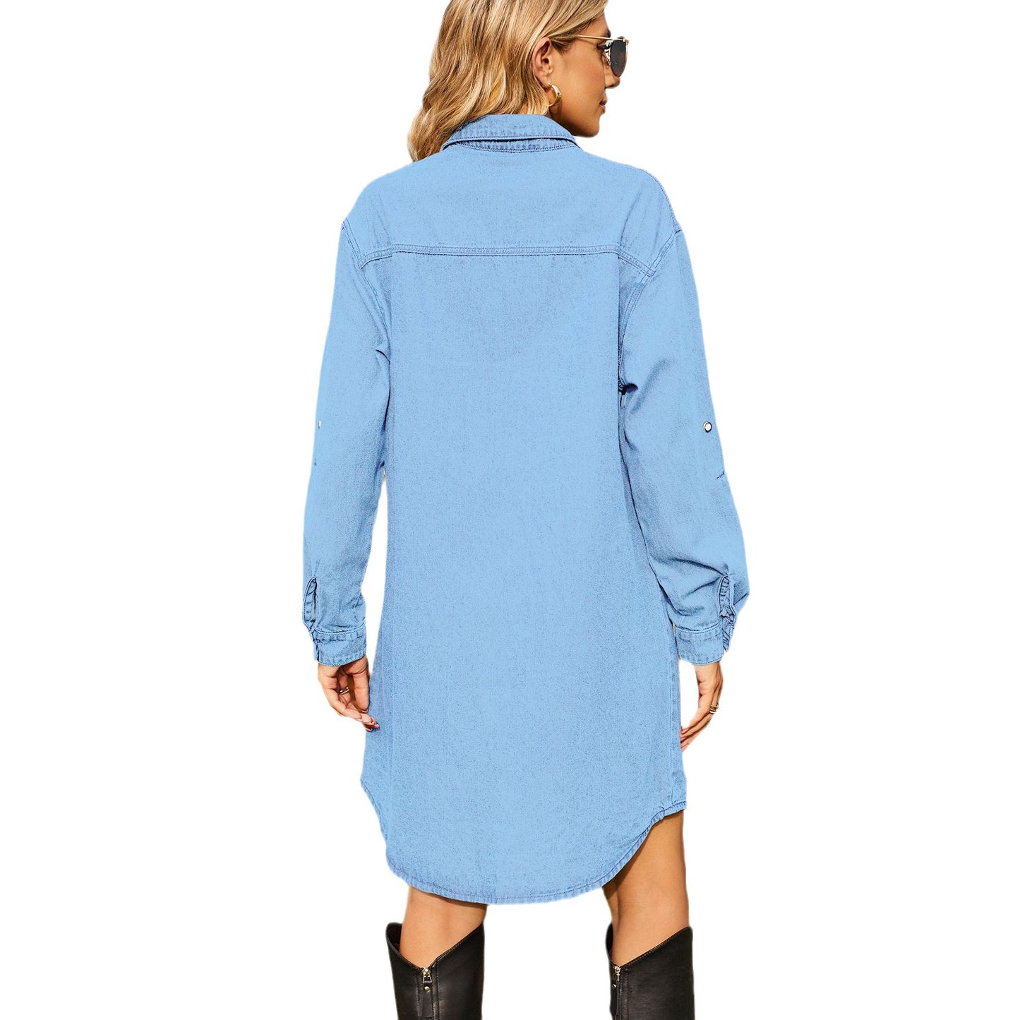 Denim Loose Casual Long Sleeves With Dresses