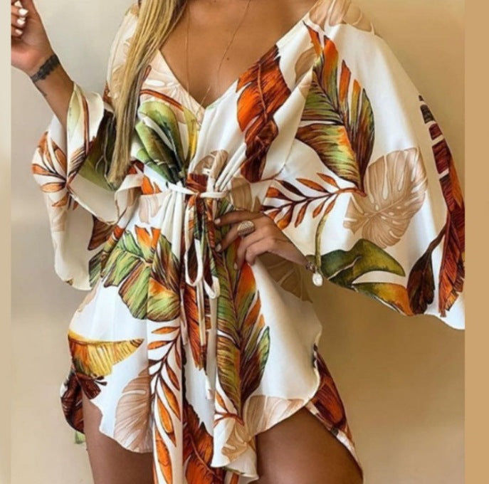 Autumn Sexy Irregular Batwing Sleeve Dress Dresses