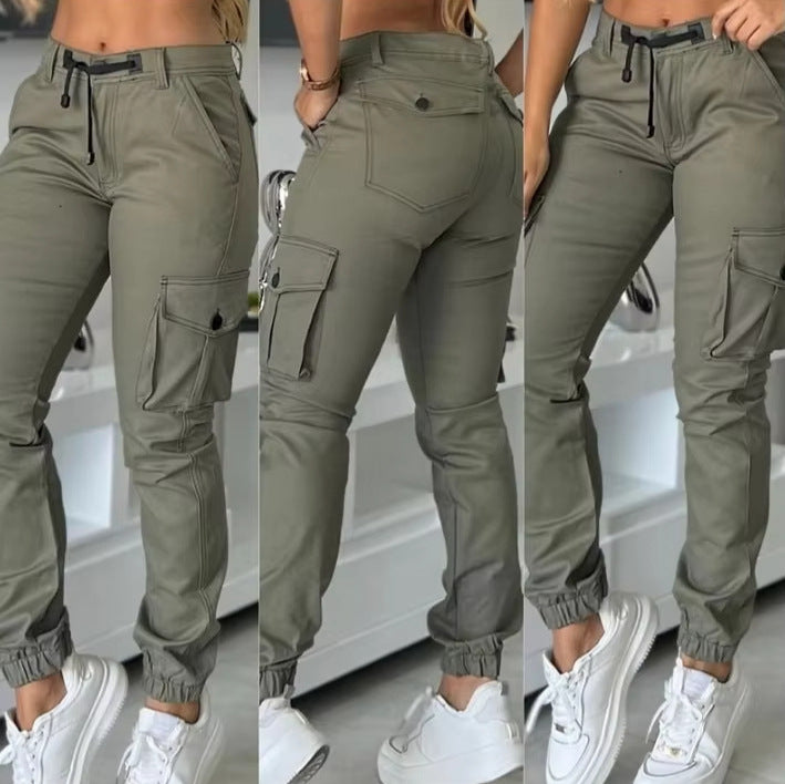 Fashion Work Clothes Army Green Casual Pants