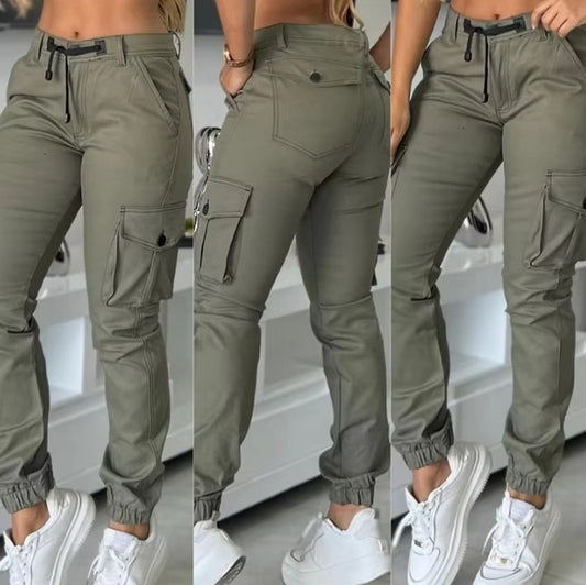Fashion Work Clothes Army Green Casual Pants