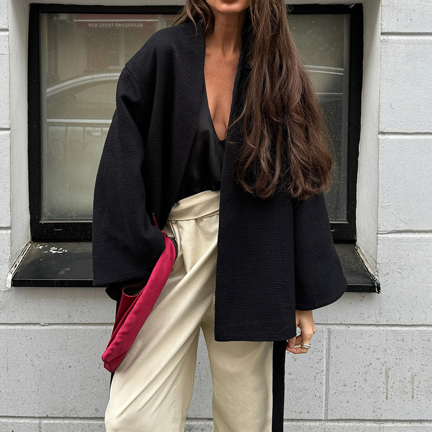 Style Long Sleeve Design Sense Graceful Fashionable Coats