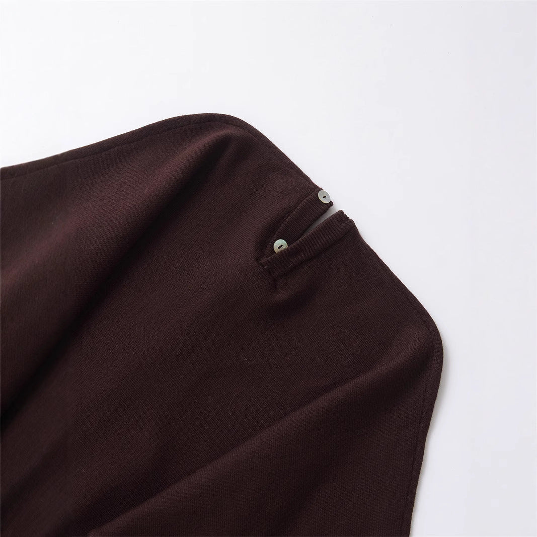 Women's Winter Fashion Single-breasted Slim Hem Knitted Knitwear