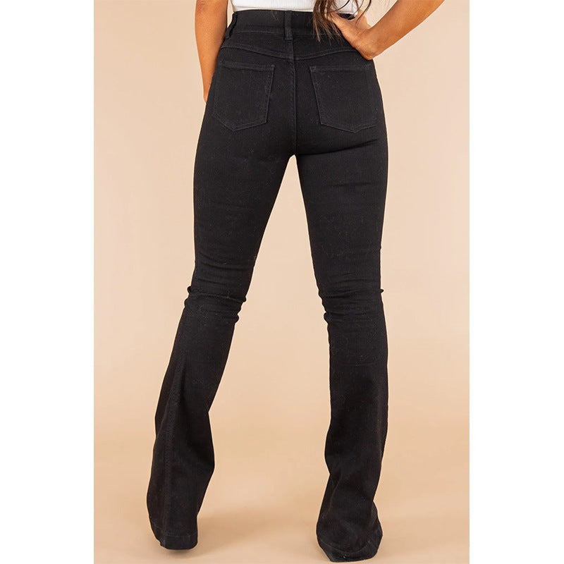 Women's Cool Tight Stretch Flared Trousers Jeans