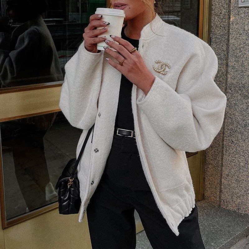 Women's Single-breasted Large Pocket Loose Comfortable Long-sleeved Coats