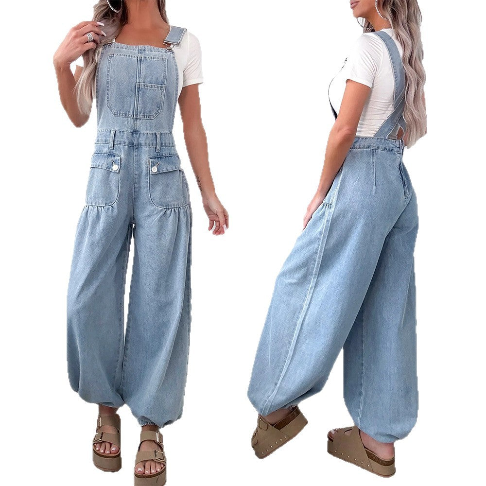 Women's Fashion Casual Loose Wide Leg Denim Jeans