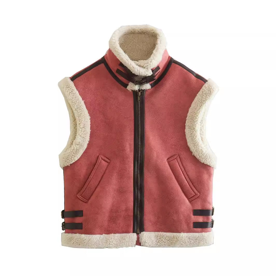 Women's Charming Fur One-piece Fleece Stitching Jackets