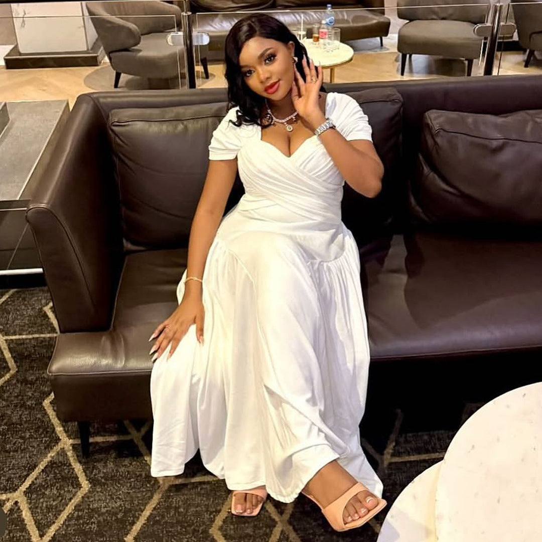 Women's Fashion Elegant Long Tube Collar Cinched Dresses