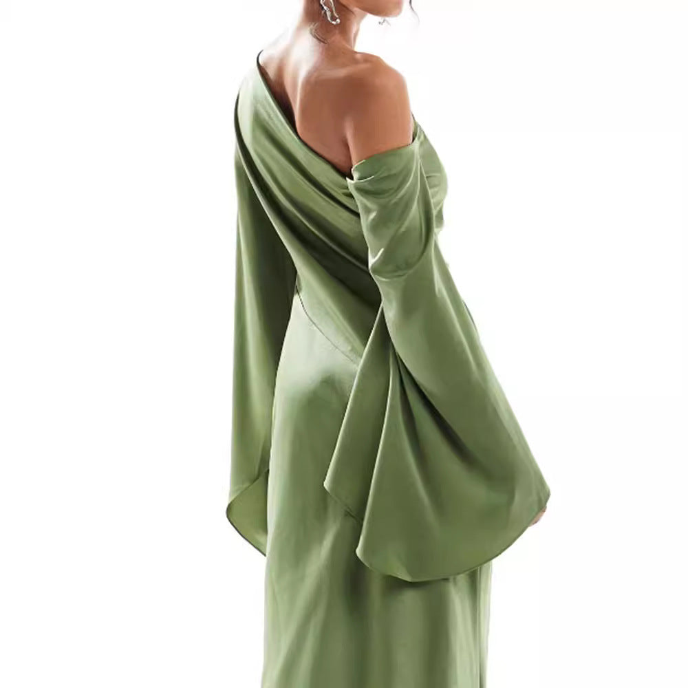 Autumn Solid Color Slim Fit Slit Dresses