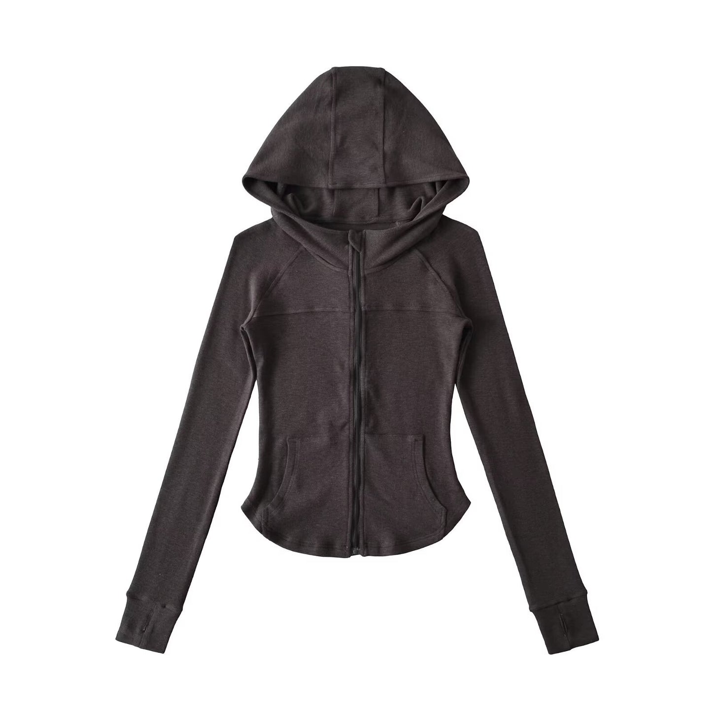 Women's Autumn Hot Waist Slim Fit Hooded Pure Sweaters