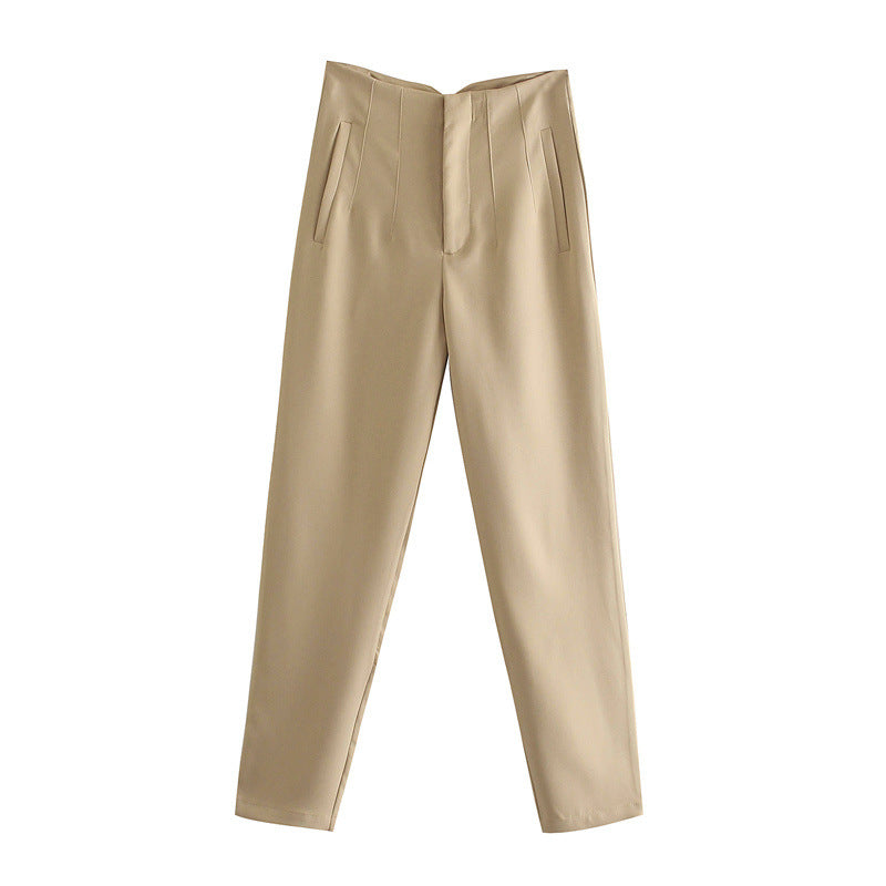 Autumn High Waist Slimming Solid Color Pants