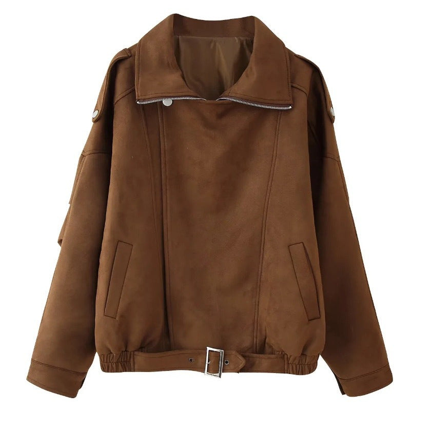 Women's Charming Style Casual Brown Loose Jackets