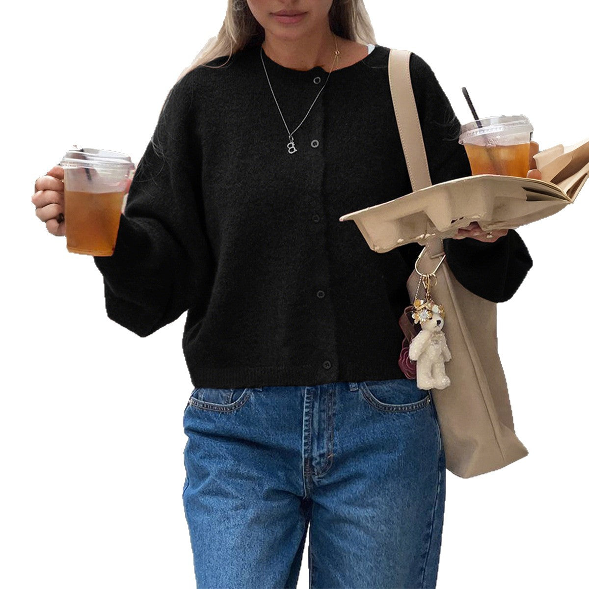 Women's Casual Simple Style Long-sleeved Woolen Tops