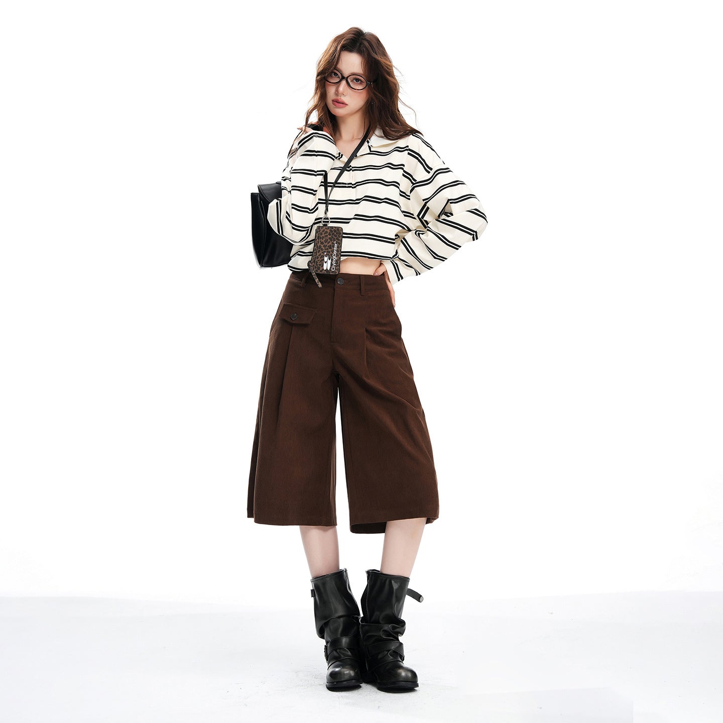 Women's Money Style Corduroy High Waist Brown Pants