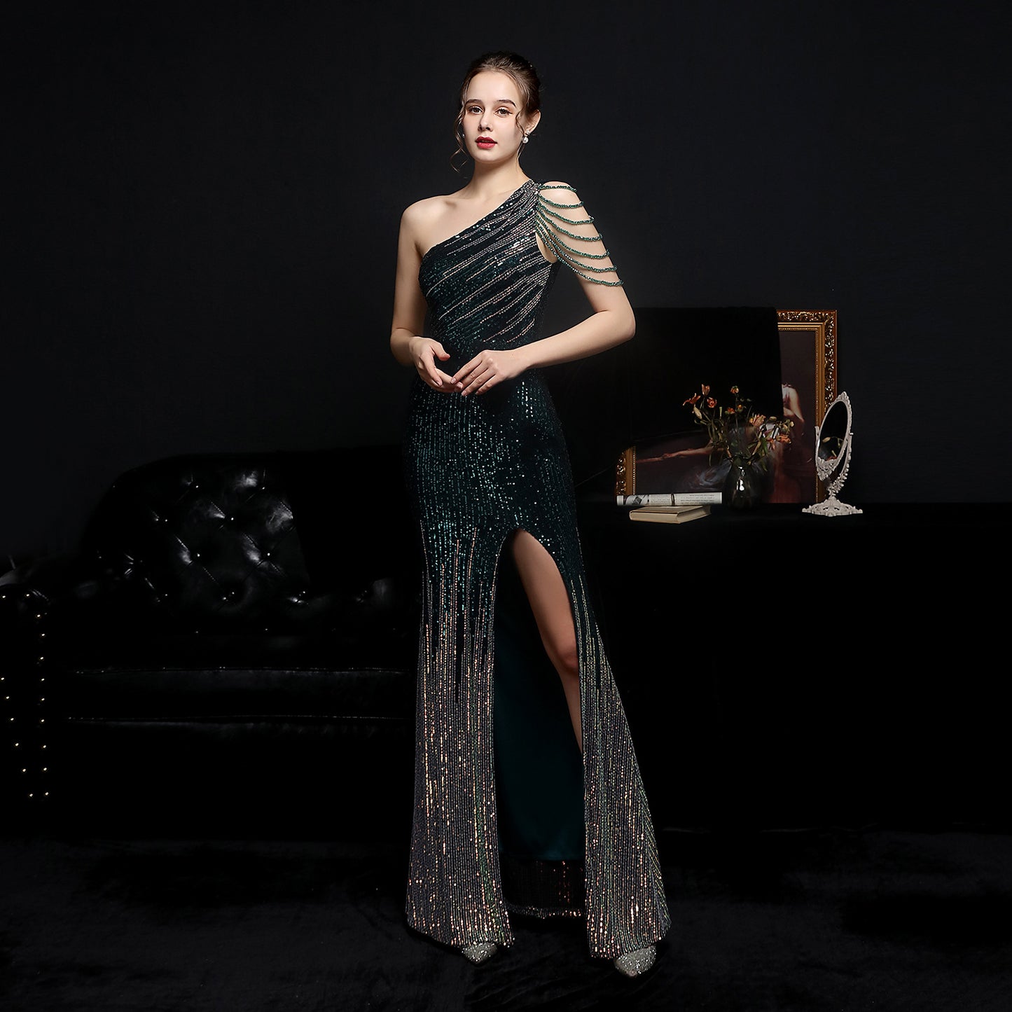 Sequin Party Dress Sexy Long Slimming Wedding Dresses