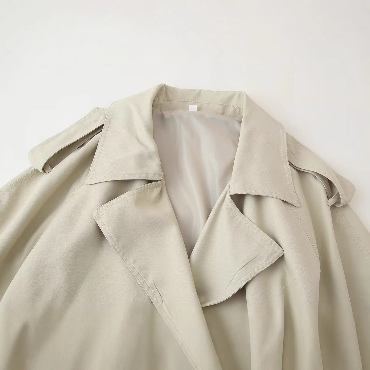 Women's Polo Collar With Belt Drop Shoulder Coats