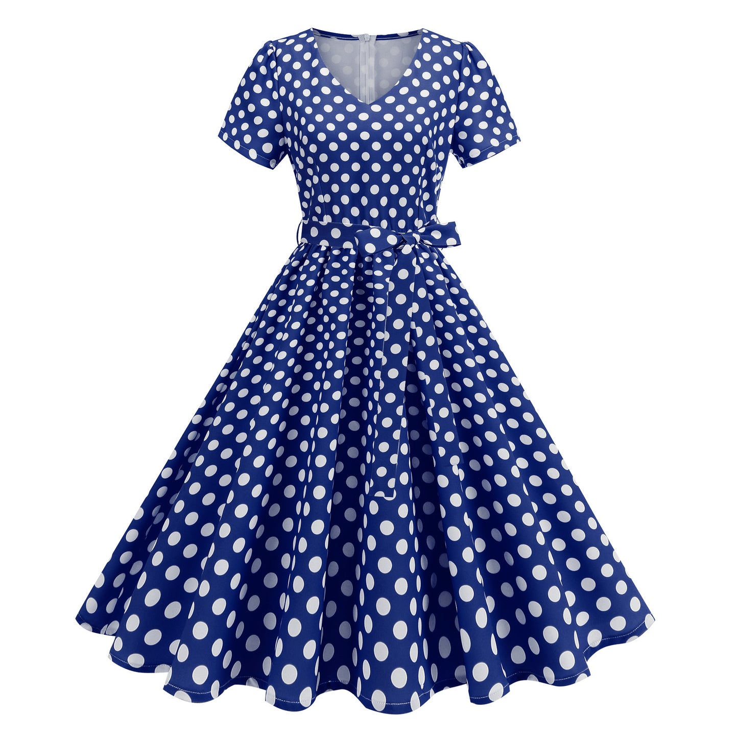 Long Dress Hepburn Style Swing Polka Dresses