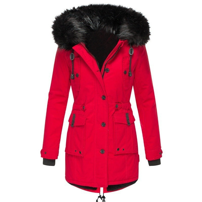 Women's Fleece-lined Thickened Cotton Padded Clothes Winter Coats