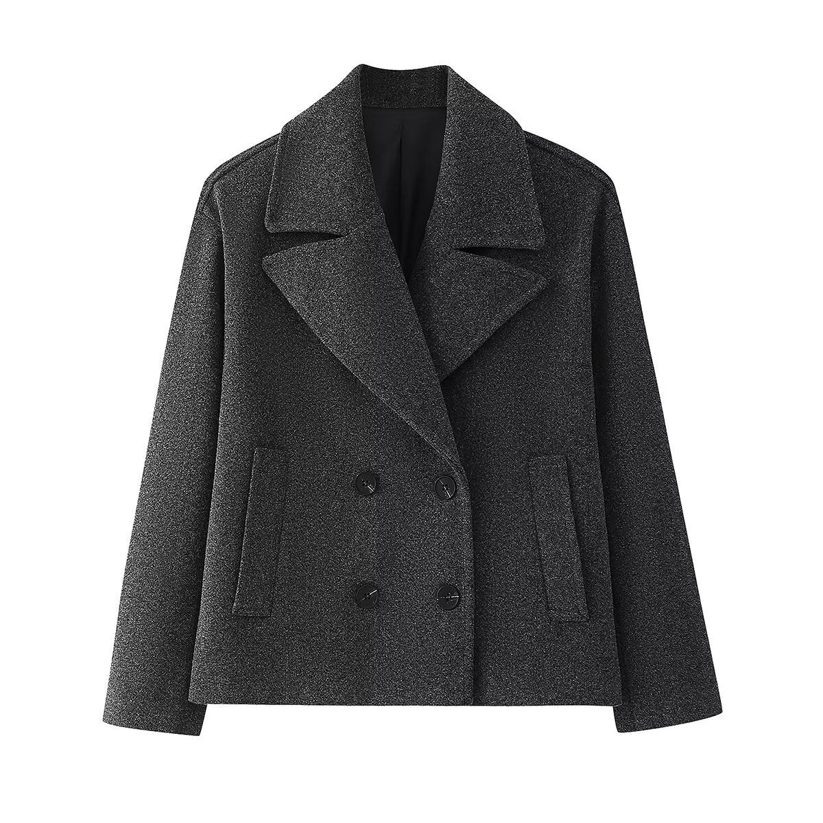 Women's Graceful Fashionable Double Breasted Woolen Blazers