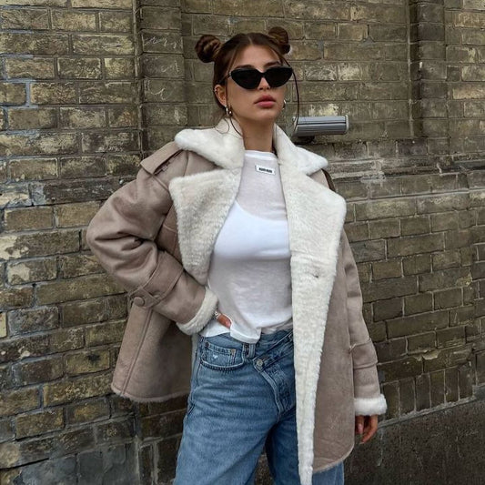 Women's Wear Leather Fur Integrated Casual Versatile Jackets