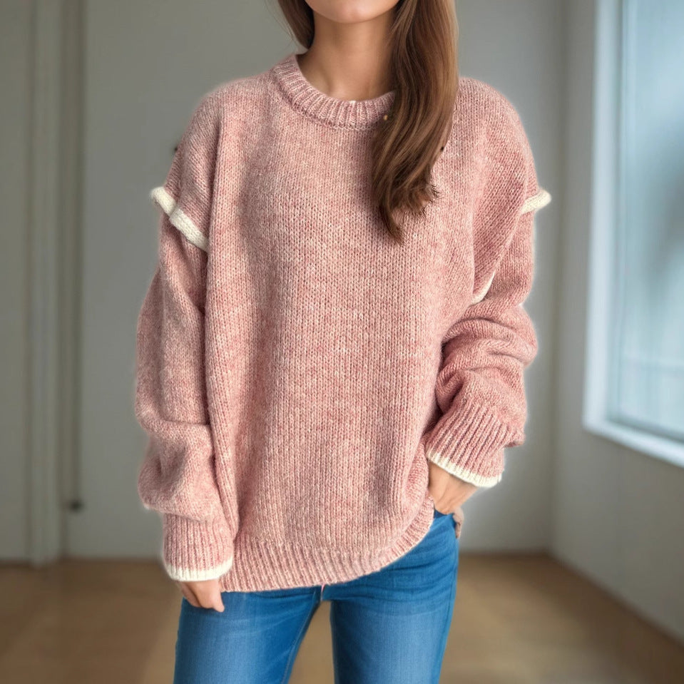 Women's Idle Style Round Neck Loose Thickened Sweaters