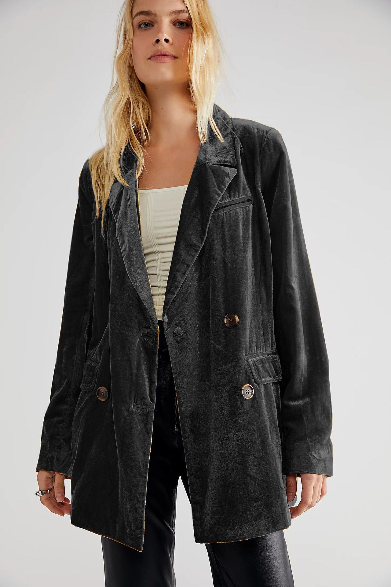 Women's Stylish Pretty Gold Veet Split Jackets