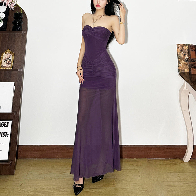 Women's Solid Color Street Fashion Tube Dress Dresses