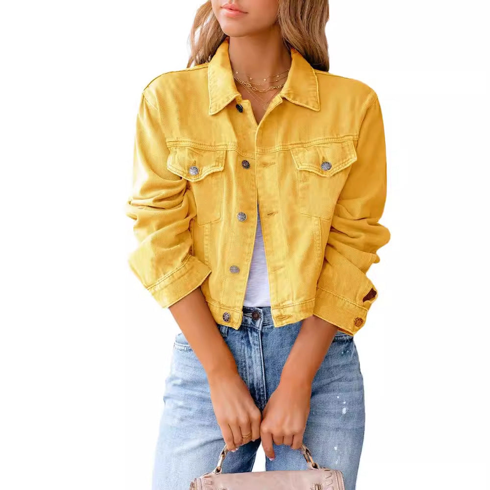 Pretty Graceful Lady's Denim Long Sleeve Jackets