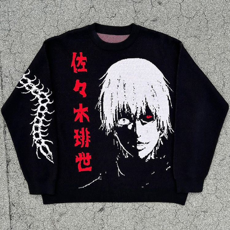 Women's Vintage Knitted Cartoon Pattern Winter Gothic Sweaters
