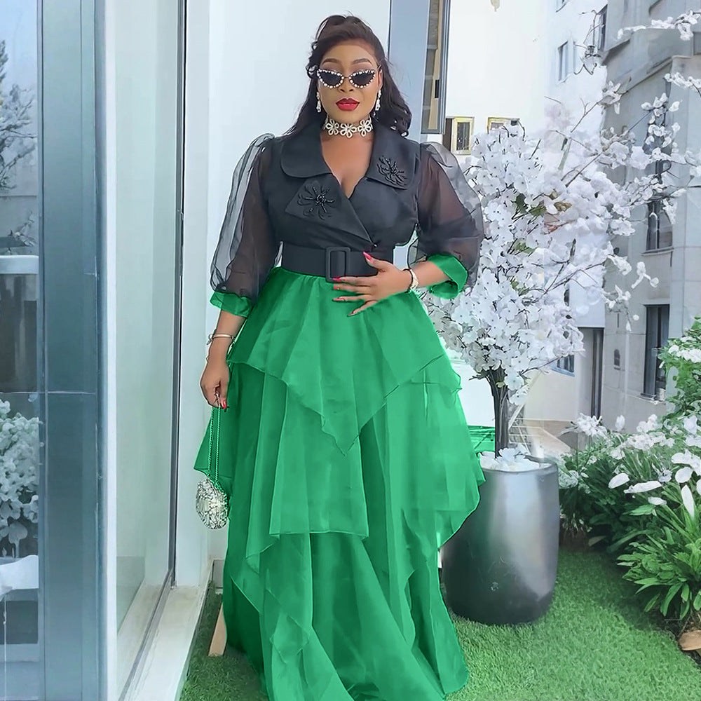 Women's Elegant Dress French Sweet Spicy Style Plus Size