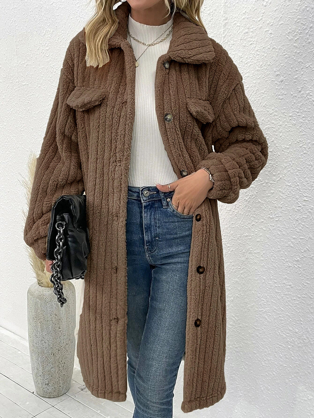 Women's Creative Durable Fur Lapel Plush Coats
