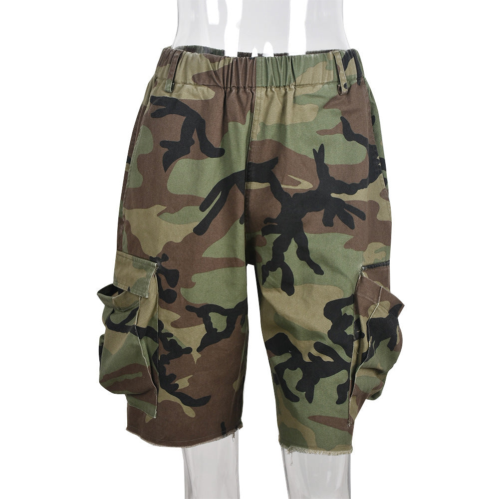 Women's Summer Sexy Loose Letter Camouflage Casual Pants